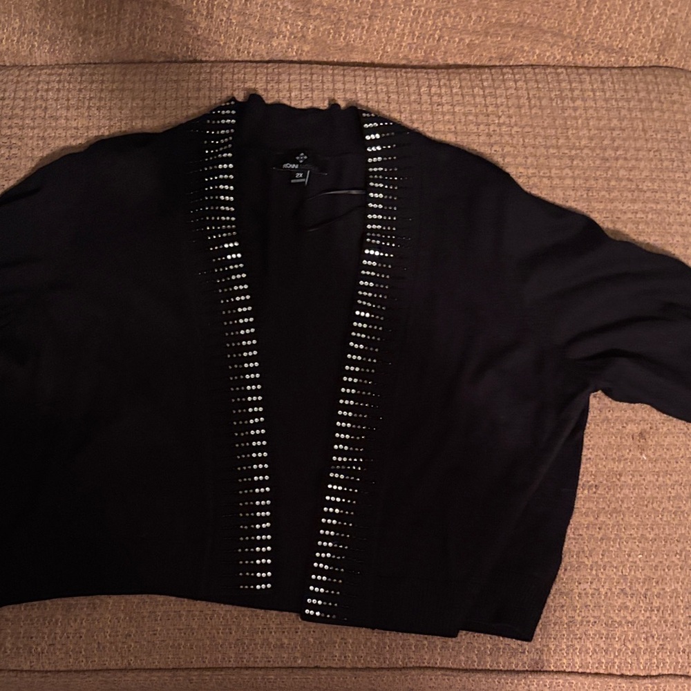 Ronni Nicole Black Cardigan with Silver Details